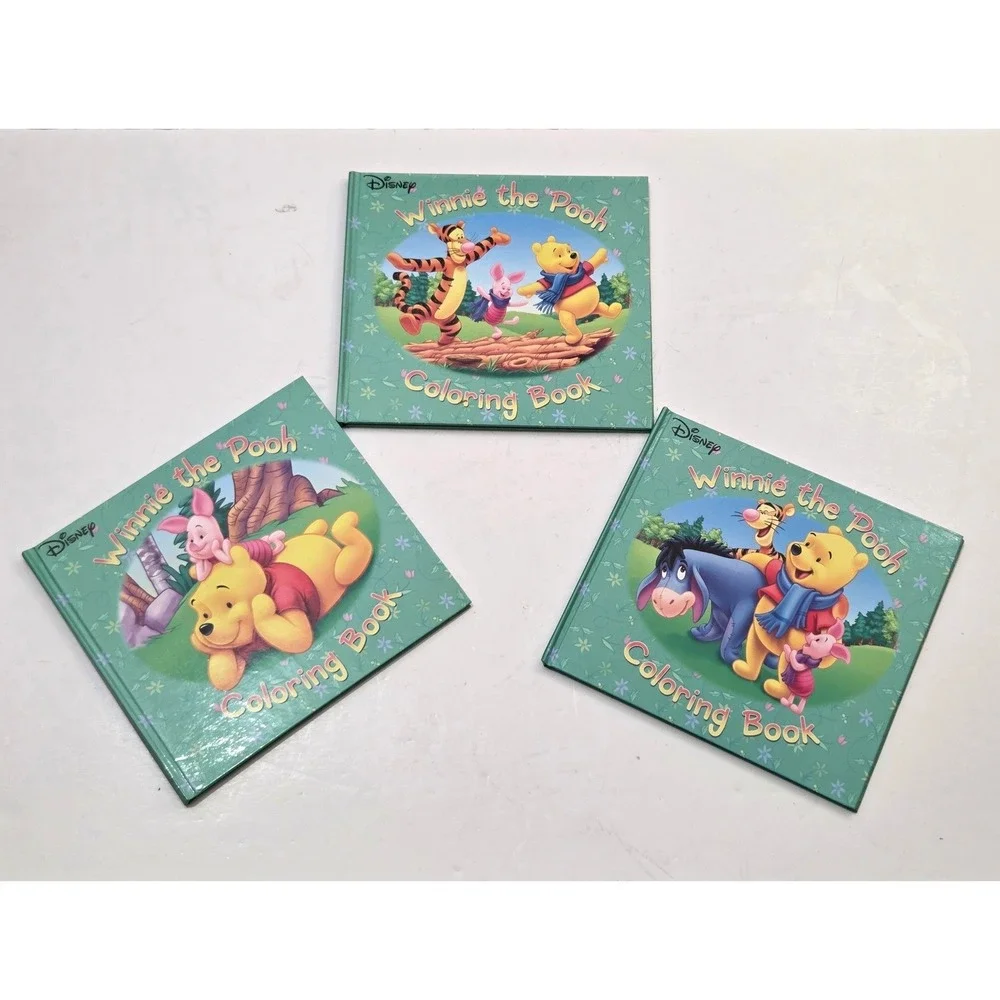 Disney Winnie the Pooh Coloring Book Lot of 3 Vintage 2004 Tigger Eeyore Piglet